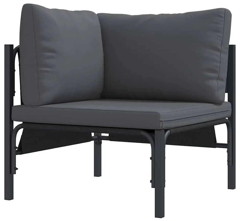 Conjunto de Sofá de Jardim 8 pcs Cinzento-escuro Aço