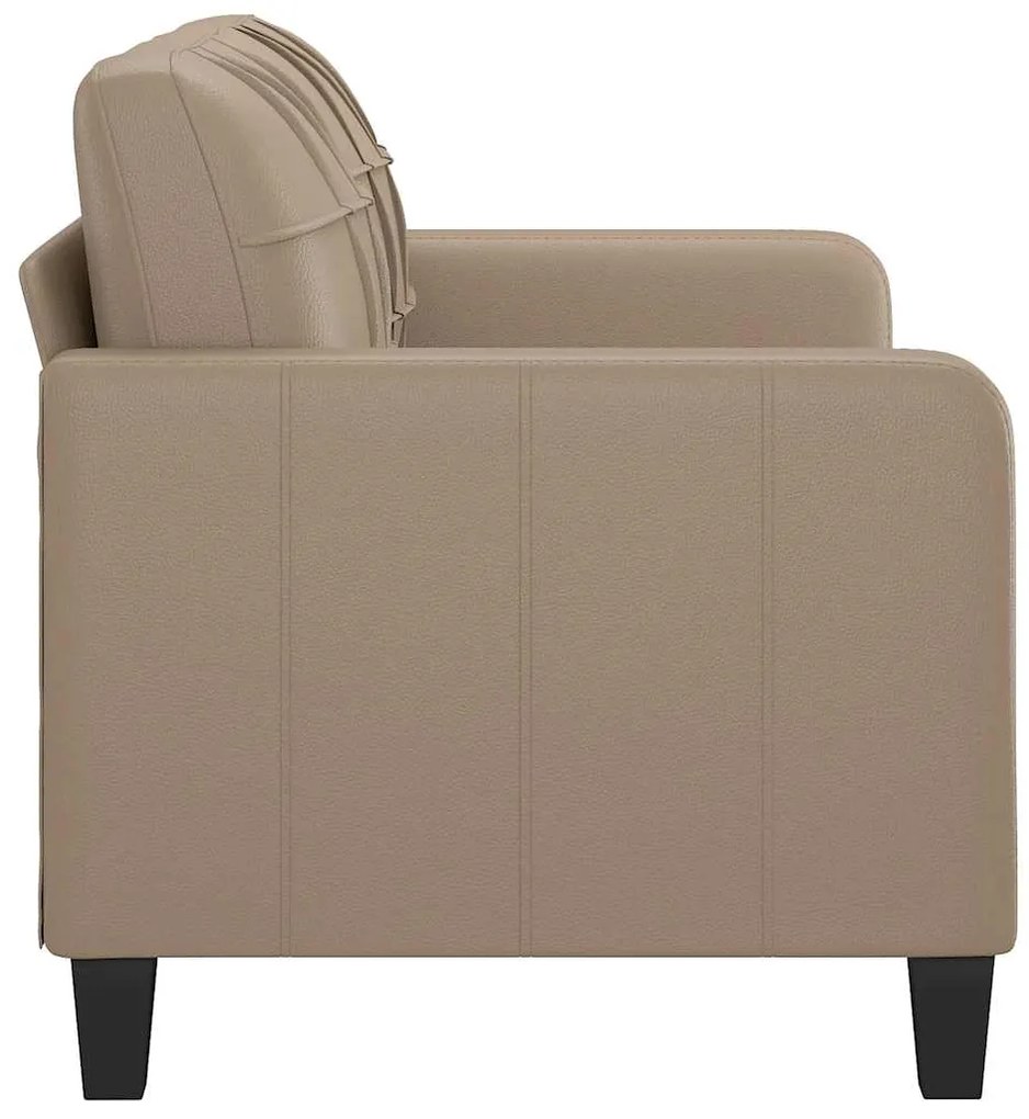 Sofá de 2 lugares 140 cm couro artificial cor cappuccino