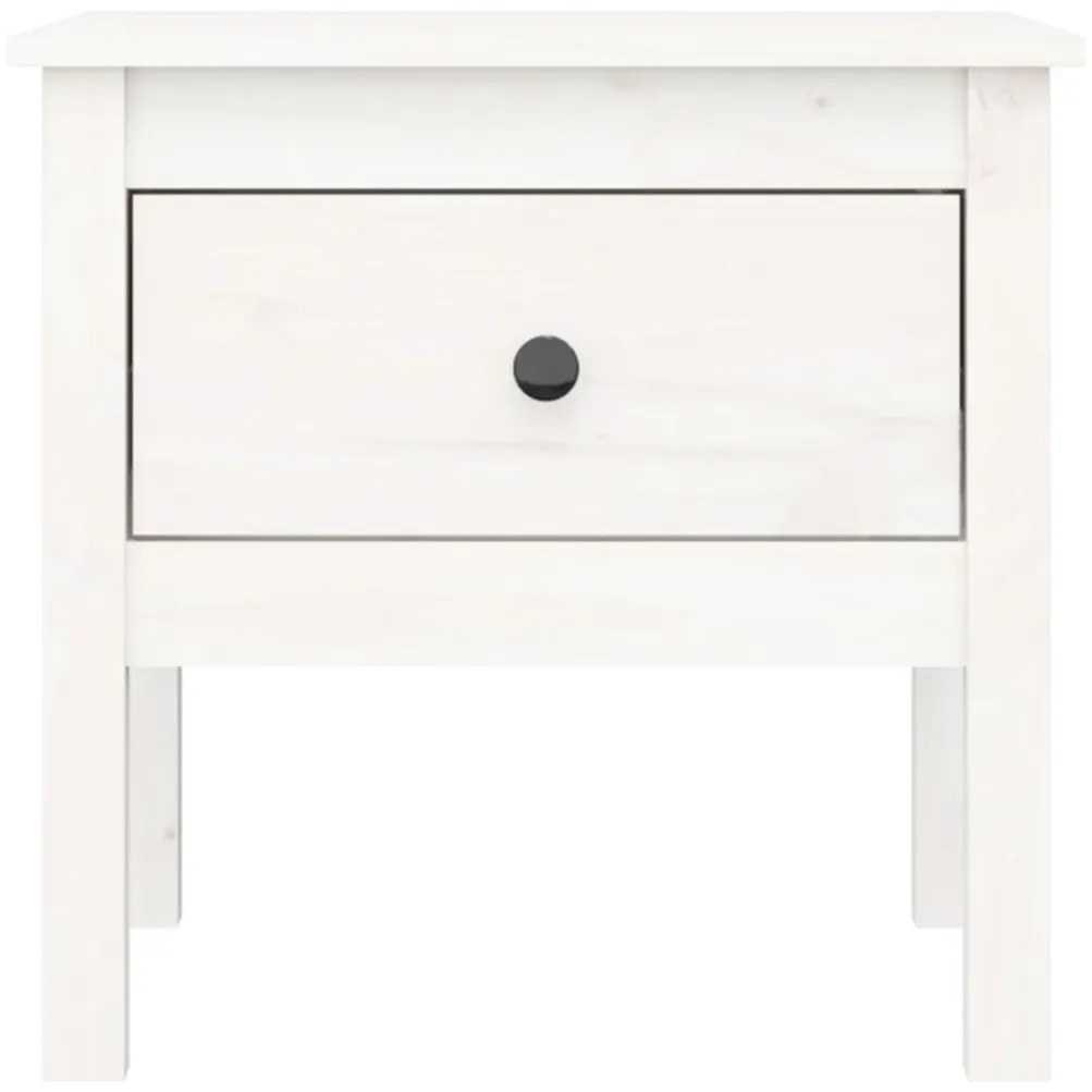 Mesa de apoio 50x50x49 cm pinho maciço Branco