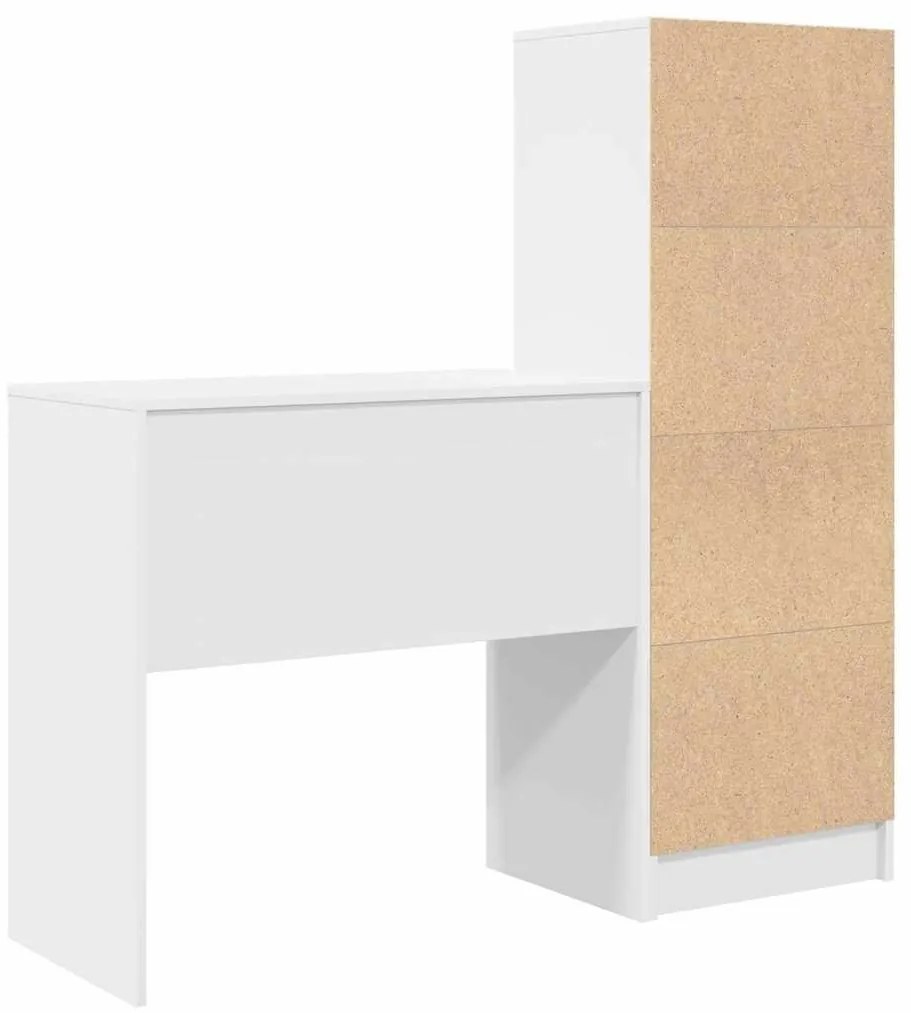 Mesa com Armazenamento Branca Madeira Engenheirada