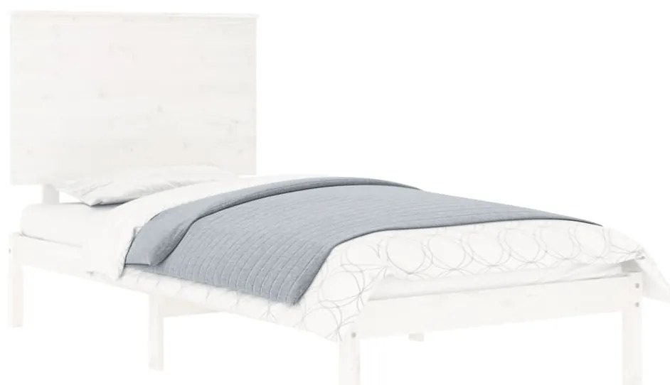 Cama sem colchão 90x200 cm madeira de pinho maciça branco