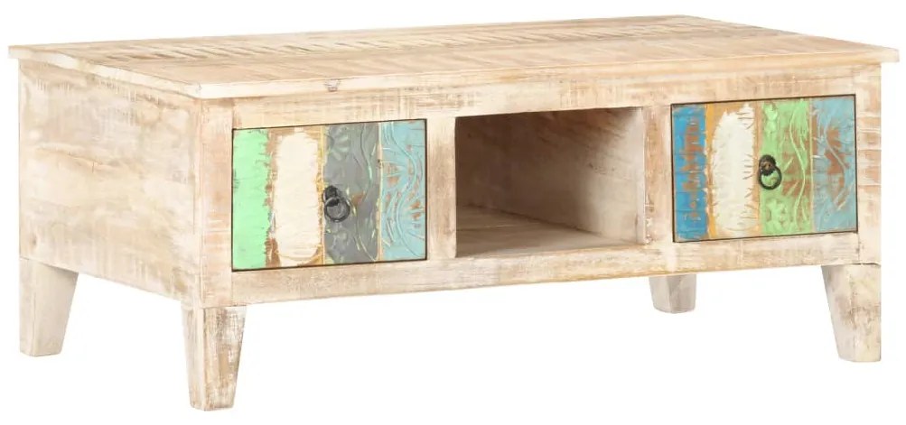 Mesa de centro 100x55x40 cm madeira de acácia áspera