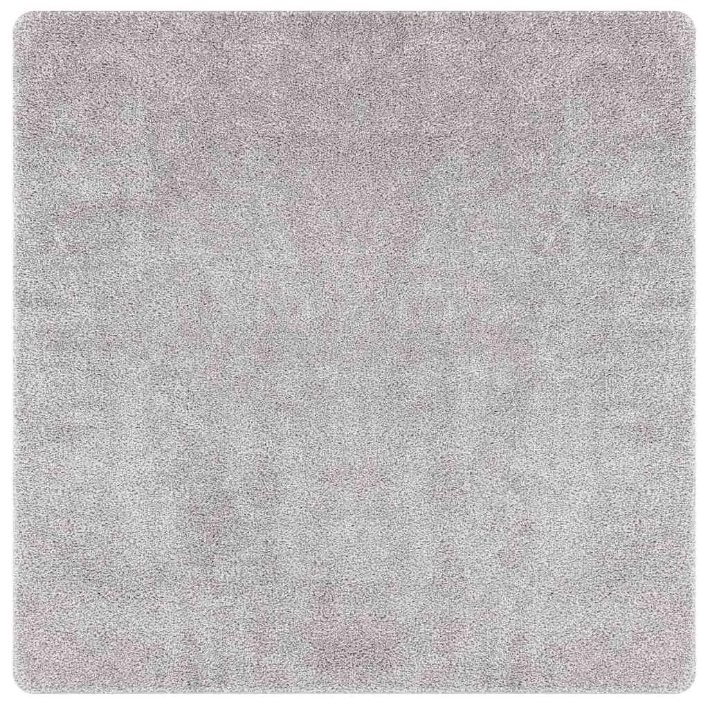 Tapete Shaggy Alta Pile Cinza 200x200 cm PP