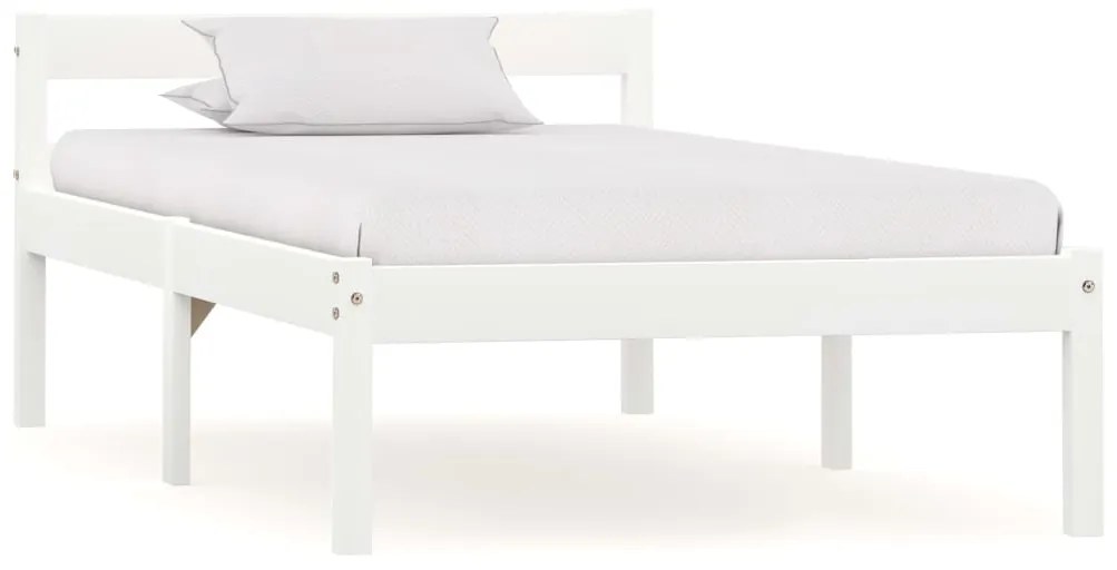 Estrutura de cama 90x200 cm madeira pinho maciço branco