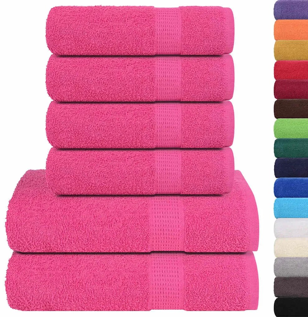 12pcs Conjunto toalhas banho 360 gsm 100% algodão rosa