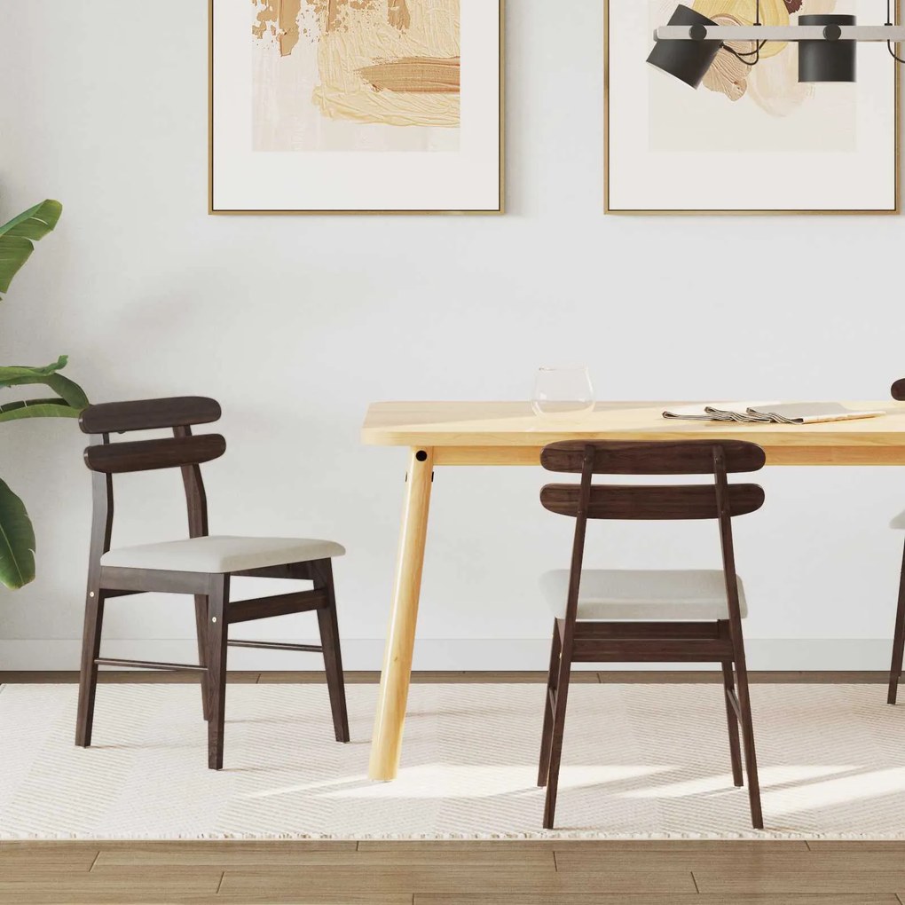 vidaXL Cadeira de jantar 2 pcs Marrom claro e claro