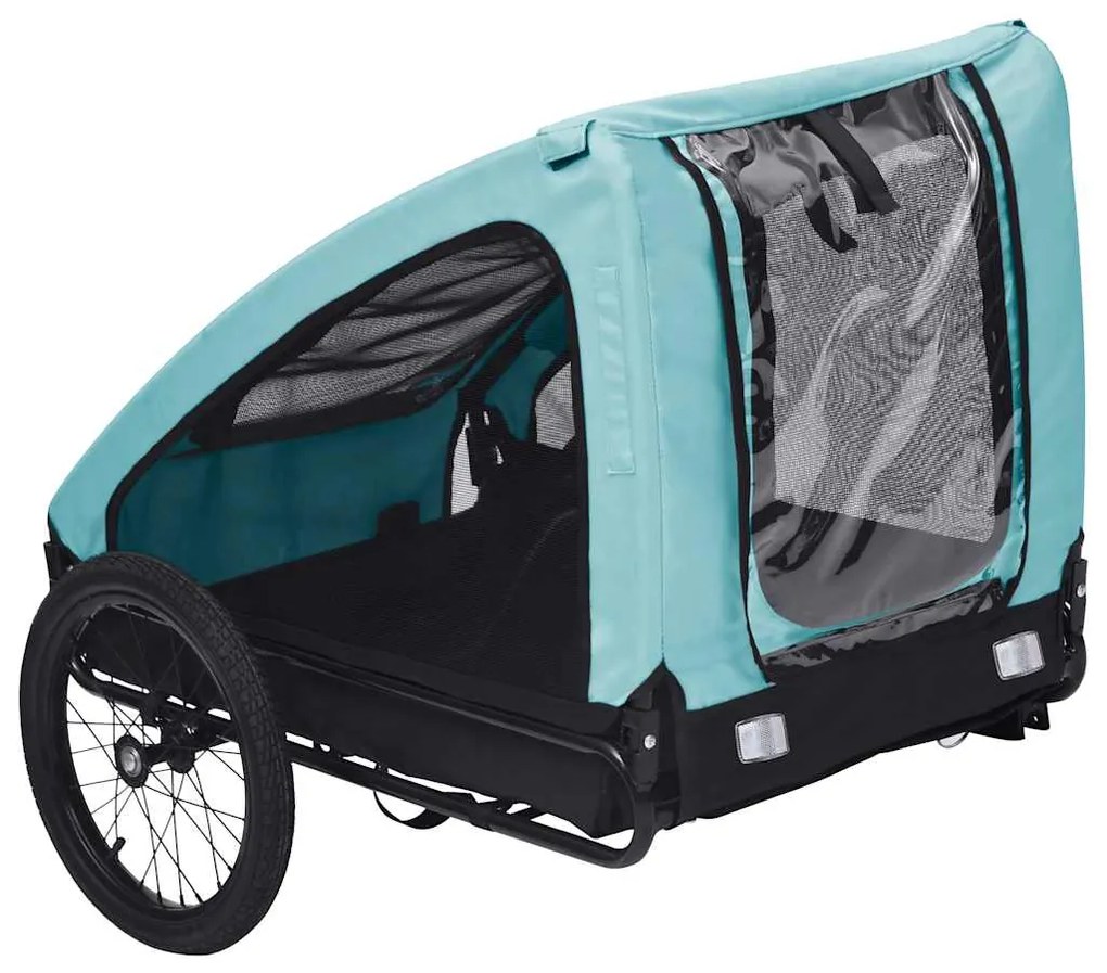 Reboque bicicleta p/ animais azul e preto