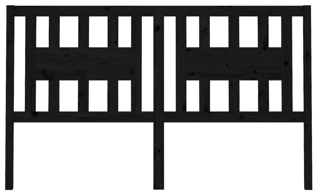 Cabeceira de cama 206x4x100 cm pinho maciço preto