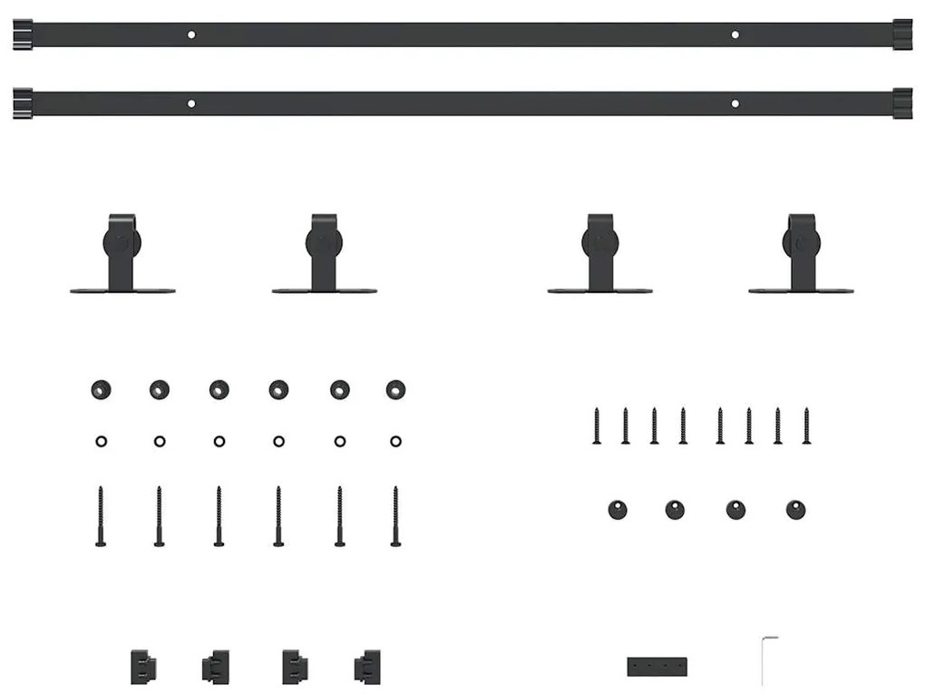 Kit p/ porta de armário deslizante 183 cm aço carbono