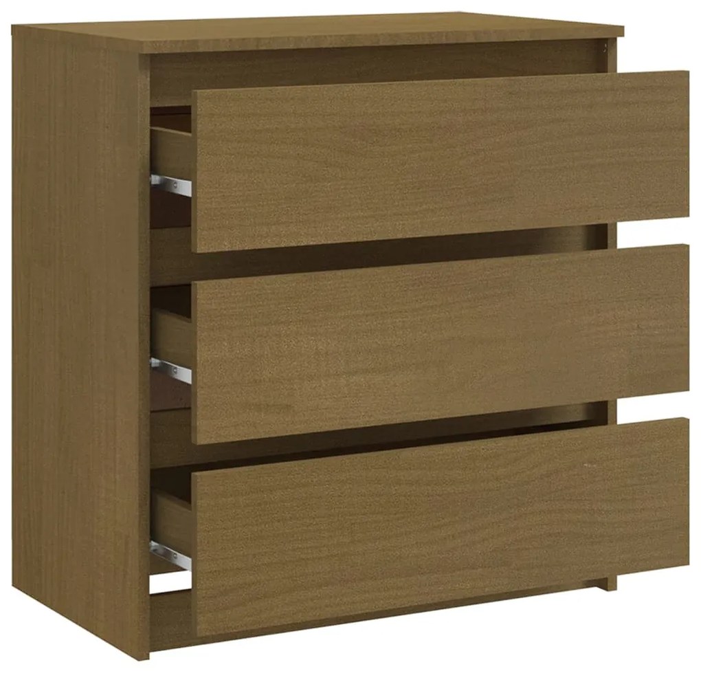 Mesa de cabeceira 60x36x64 cm pinho maciço castanho mel