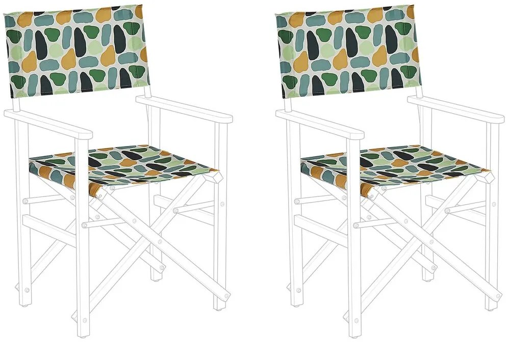 Conjunto de 2 capas multicolor motivo geométrico para cadeiras CINE Beliani