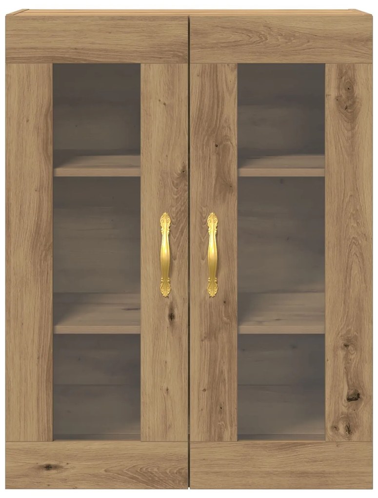 Armário de Parede com Portas de Vidro em Carvalho Artisan 69,5x34x90 c