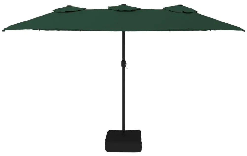 Guarda-sol com cabeça dupla 449x245 cm verde