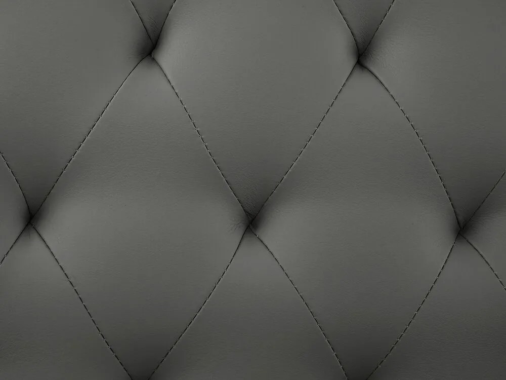 Cama de casal em pele sintética cinzenta 160 x 200 cm ESSONNE Beliani