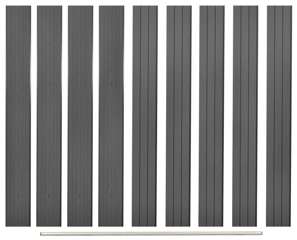 vidaXL Placas de vedação de substituição 9 pcs em WPC 170 cm cinzento