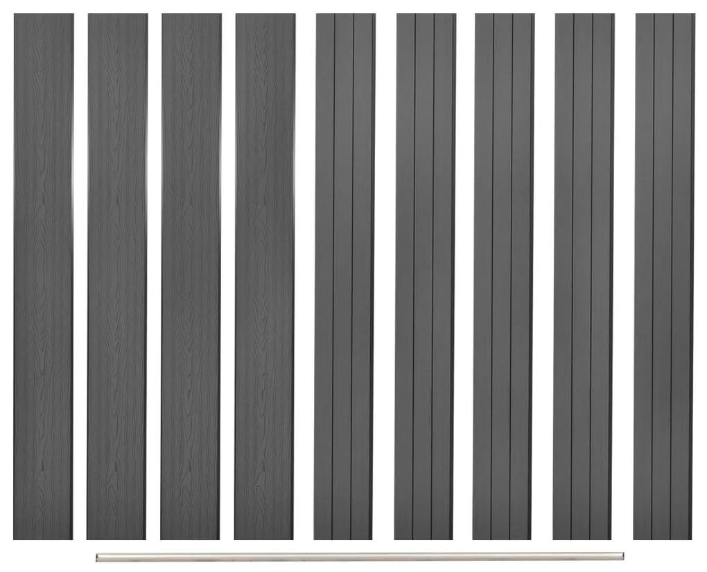 Placas de vedação de substituição 9 pcs em WPC 170 cm cinzento