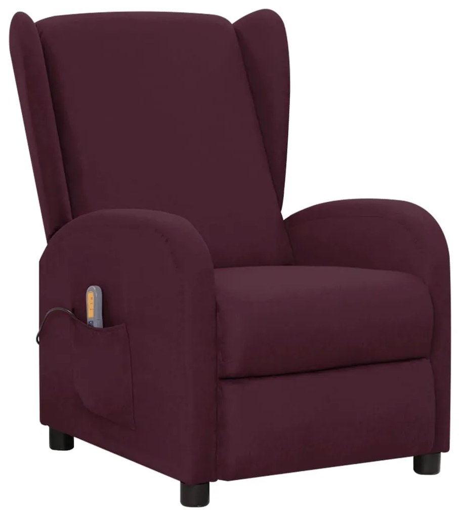 vidaXL Poltrona de massagens tecido roxo