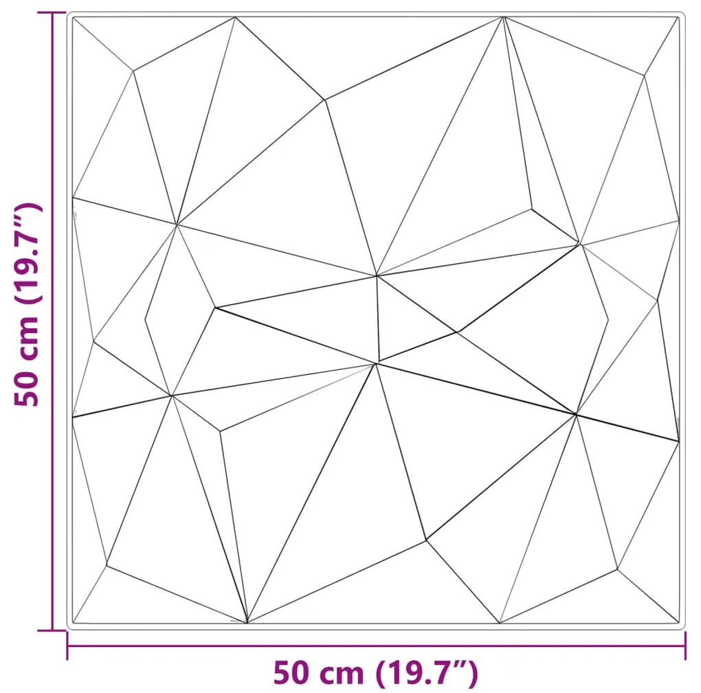 Painéis de parede 12 pcs 50x50 cm 3 m² XPS diamante betão