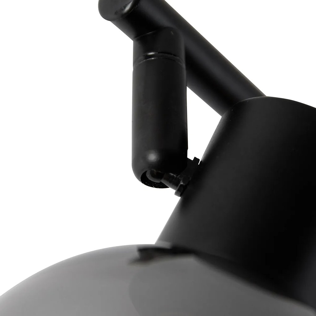 LED Candeeiro de teto inteligente preto com vidro fumê incl. 4 Wifi P45 - Vidro Art Deco
