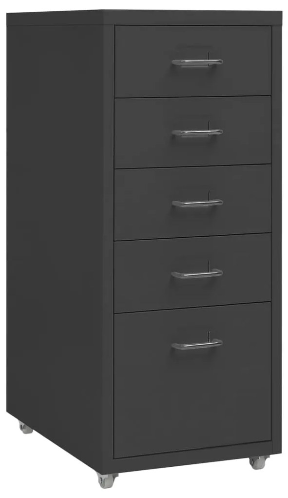 vidaXL Arquivador móvel 28x41x69 cm metal antracite