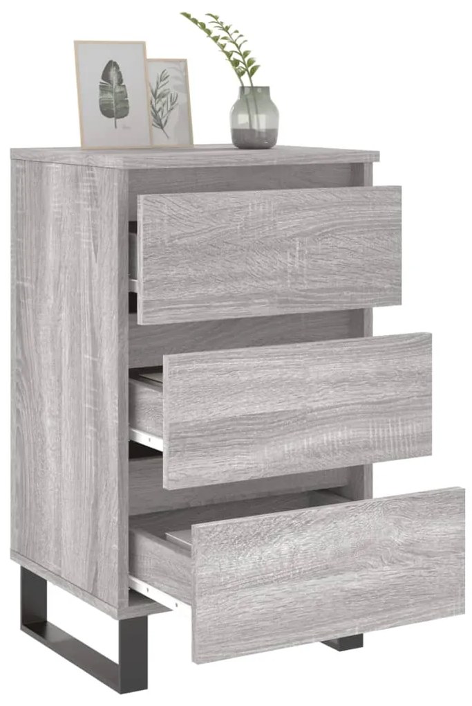 Mesas de cabeceira 2 pcs derivados de madeira cinzento sonoma