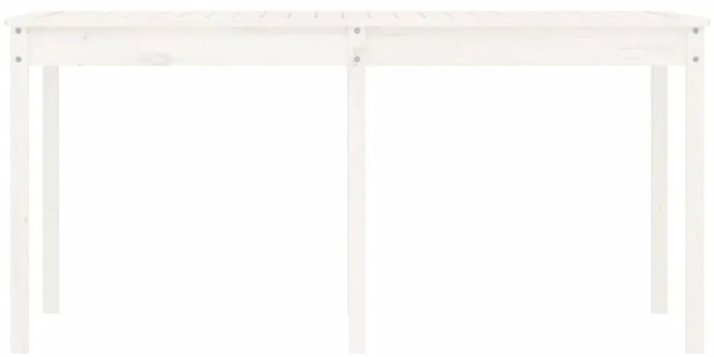 Mesa de jardim 159,5x82,5x76 cm madeira de pinho maciça branco