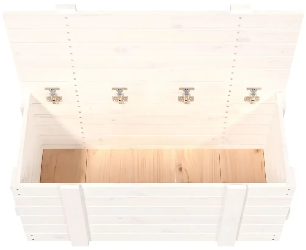 Caixa de arrumação 91x40,5x42 madeira de pinho maciça branco | BIANO
