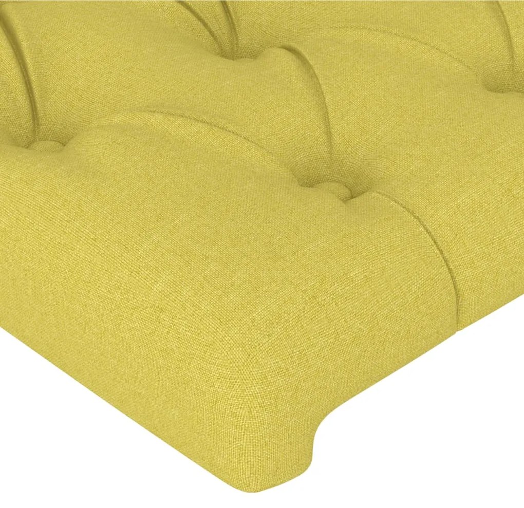 Cabeceira de cama c/ luzes LED tecido 100x7x78/88 cm verde