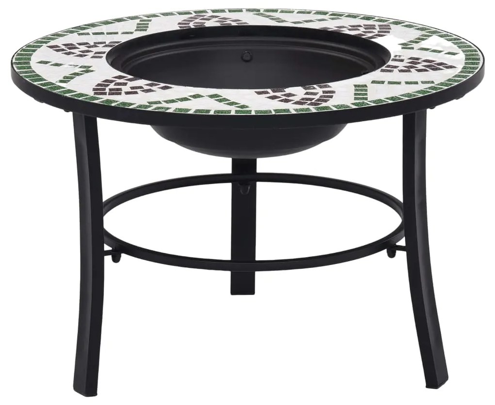 vidaXL Braseira em mosaico 68 cm cerâmica verde