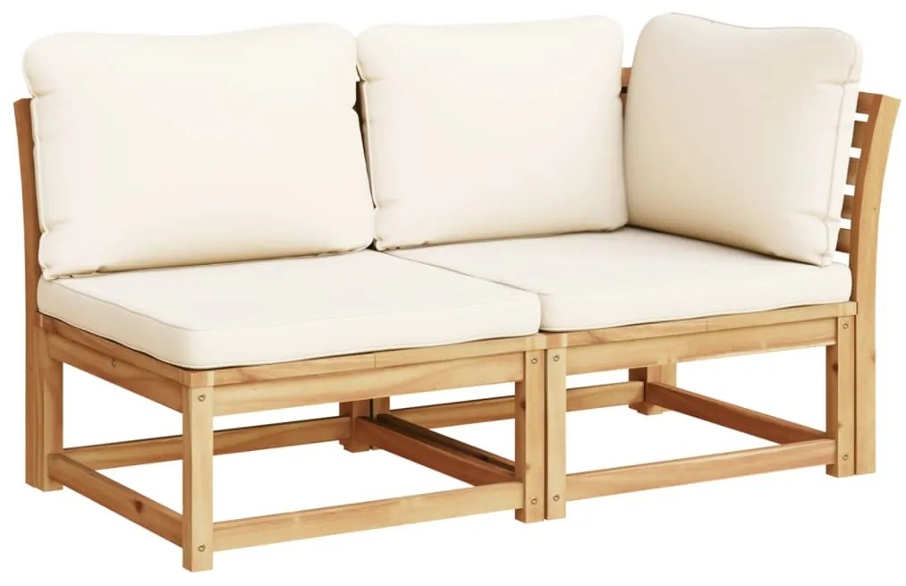 8 pcs conjunto lounge jardim c/almofadões madeira maciça acácia
