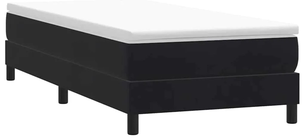 Cama com molas sem colchão 80x220 cm veludo preto