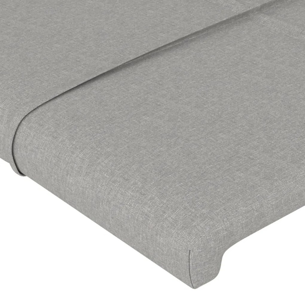 Estrutura de cama c/ cabeceira tecido 90x190 cm cinza-claro