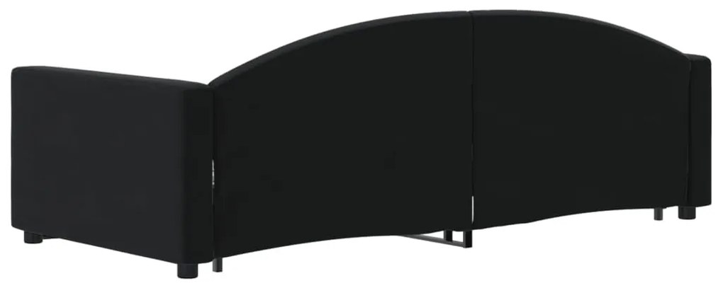 Sofá-cama com gavetão 90x200 cm veludo preto