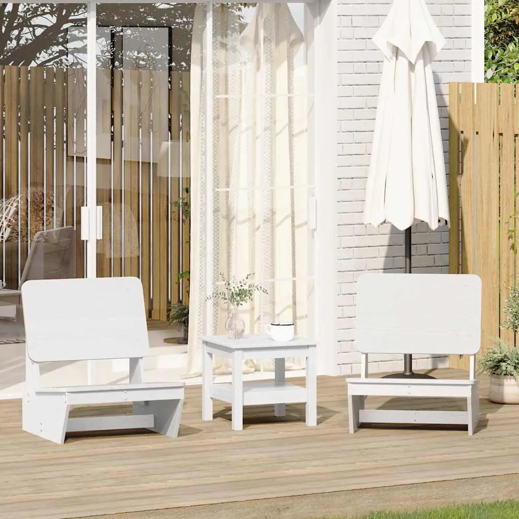 vidaXL Cadeiras de jardim 2 pcs 60x64x70,5 cm pinho maciço branco