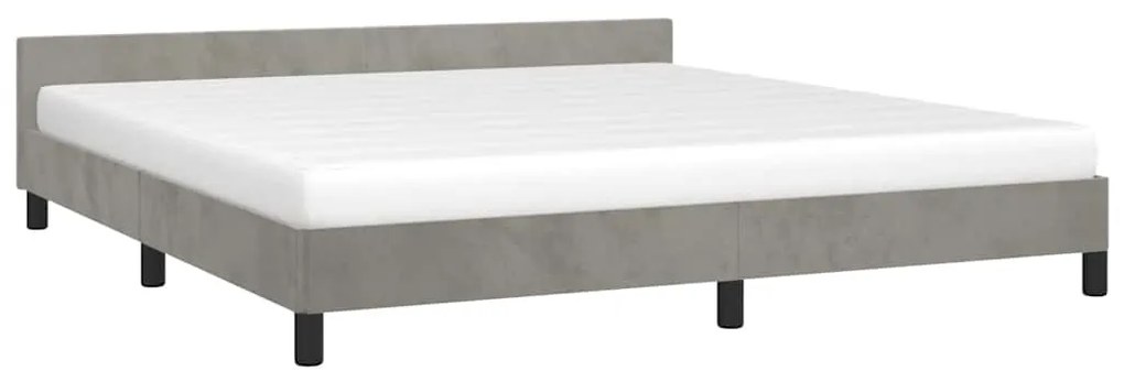 Estrutura de cama sem colchão 180x200 cm veludo cinzento-claro