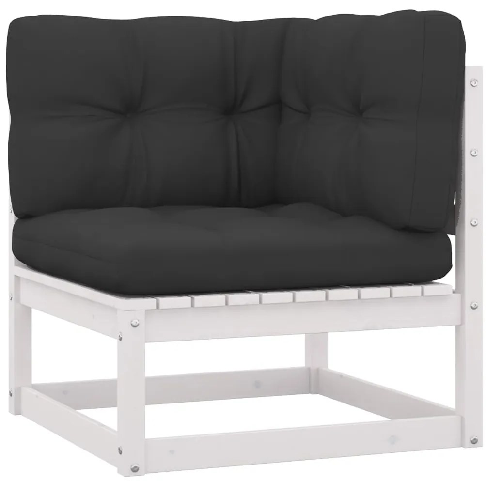9 pcs conjunto lounge de jardim c/ almofadões pinho maciço
