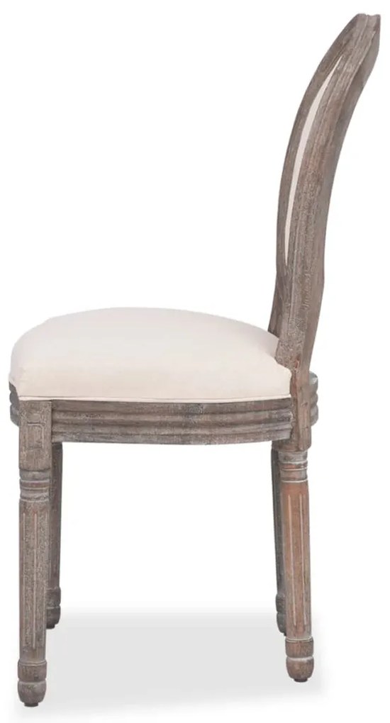 Cadeiras de jantar 4 pcs tecido cor creme