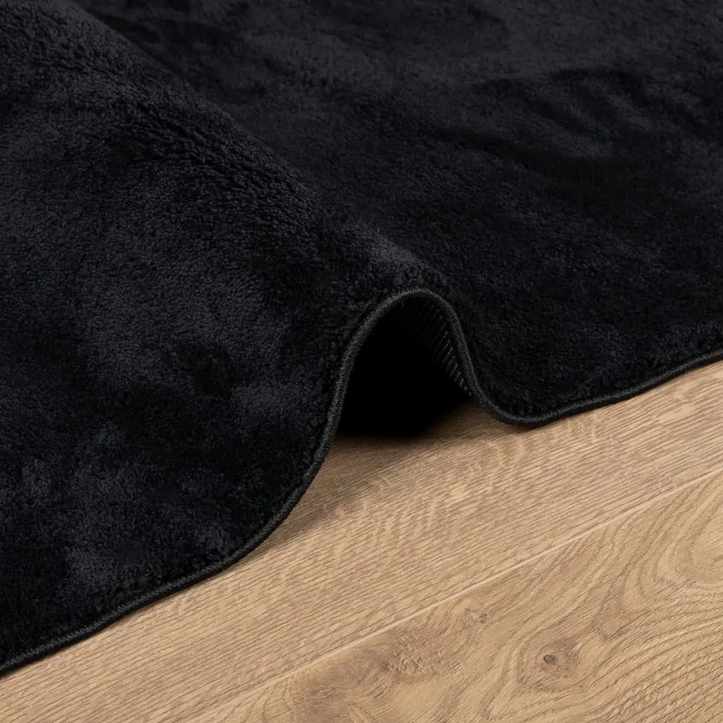 Tapete de pelo curto OVIEDO 120x170 cm preto