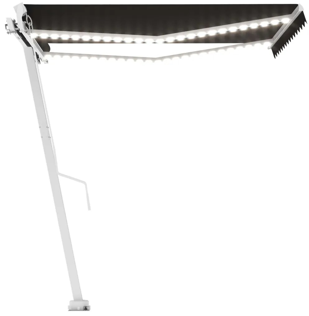 Toldo retrátil manual com LED 300x250 cm antracite