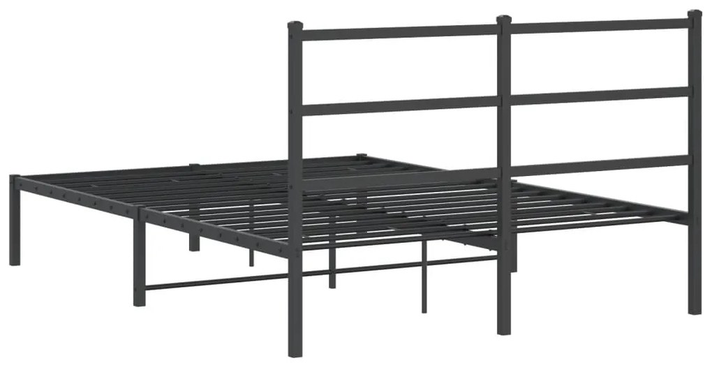 Estrutura de cama com cabeceira 135x190 cm metal preto