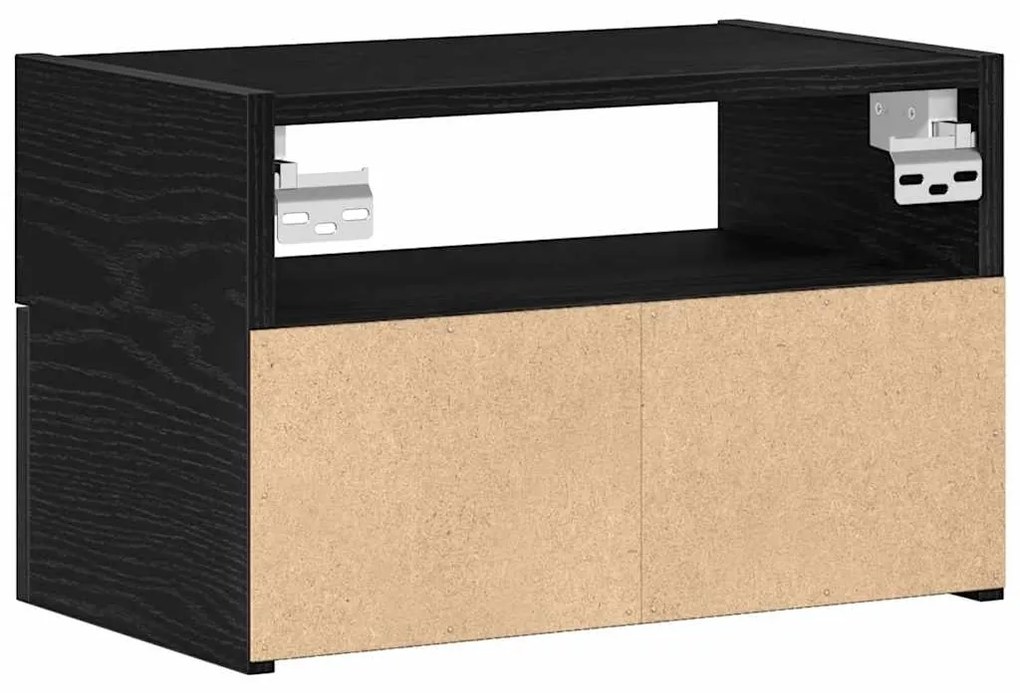 Mesas de cabeceira de parede 2 pcs 45x26x28,5 cm preto