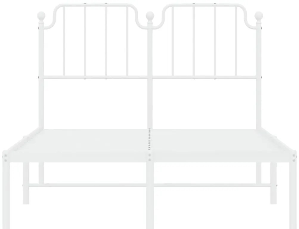 Estrutura de cama com cabeceira 120x190 cm metal branco