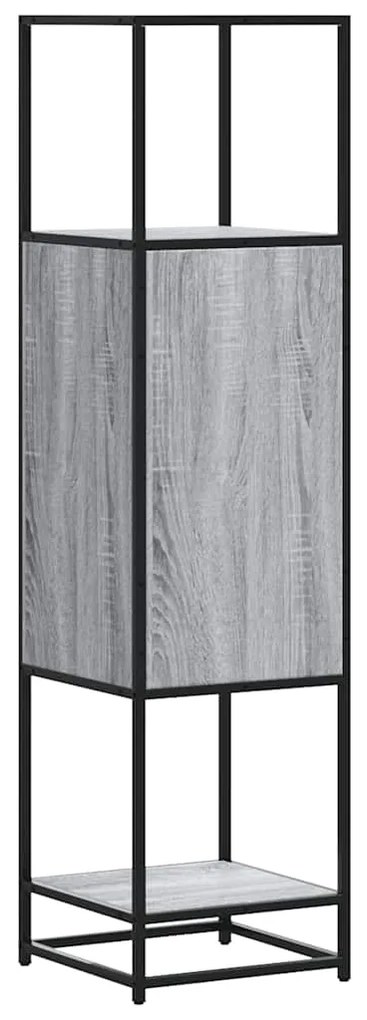 Armário alto 35,5x35x139 cm madeira e metal cinza sonoma