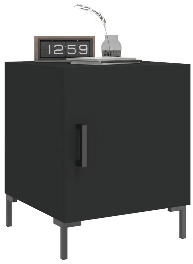 Mesa de cabeceira 2 pcs 40x40x50 cm derivados de madeira preto