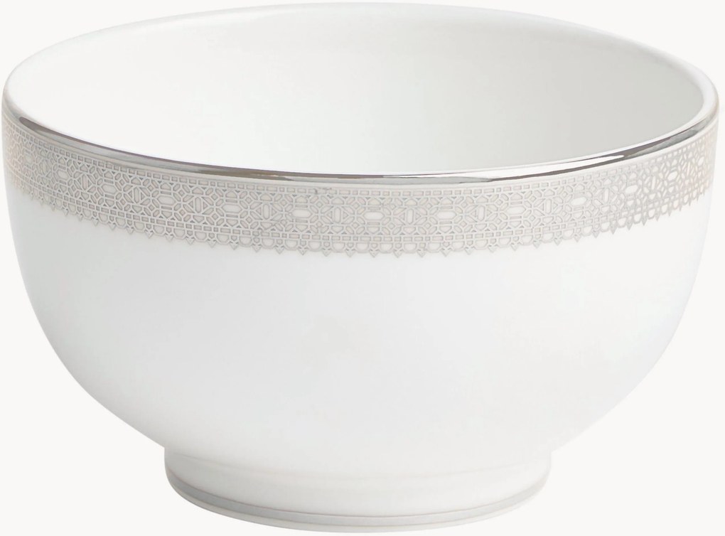Taça de petiscos em Fine Bone China Vera Wang Lace Platinum