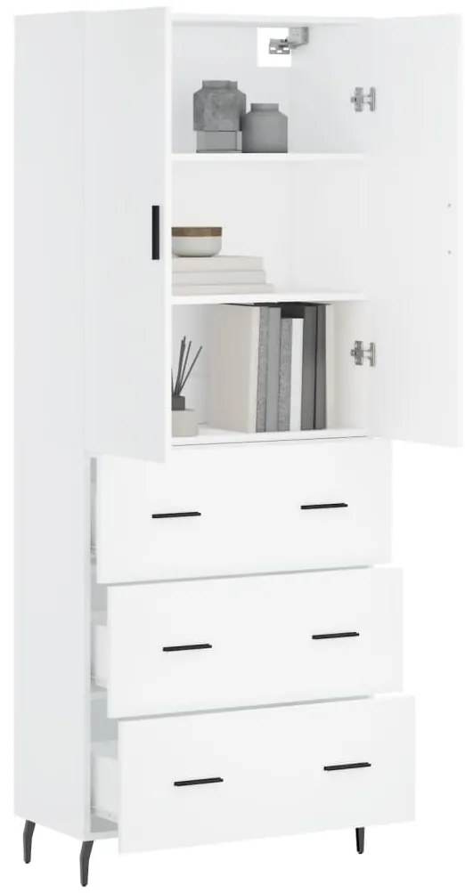 Armário alto 69,5x34x180 cm derivados de madeira branco