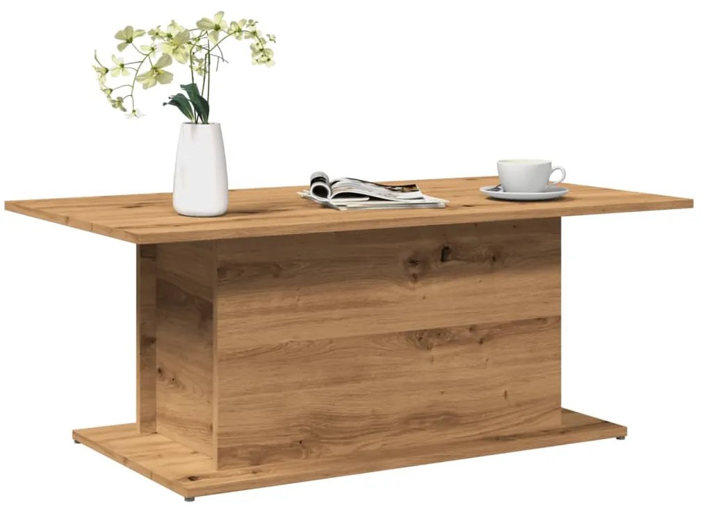 Mesa centro 102x55,5x40cm derivados madeira carvalho artisiano