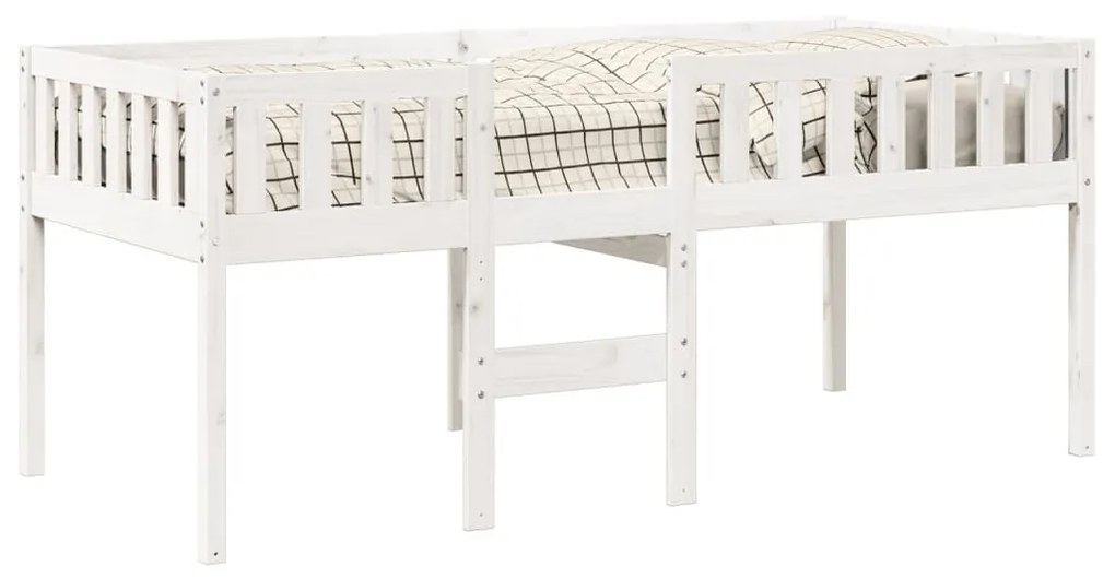 Cama de criança sem colchão 75x190 cm pinho maciço branco