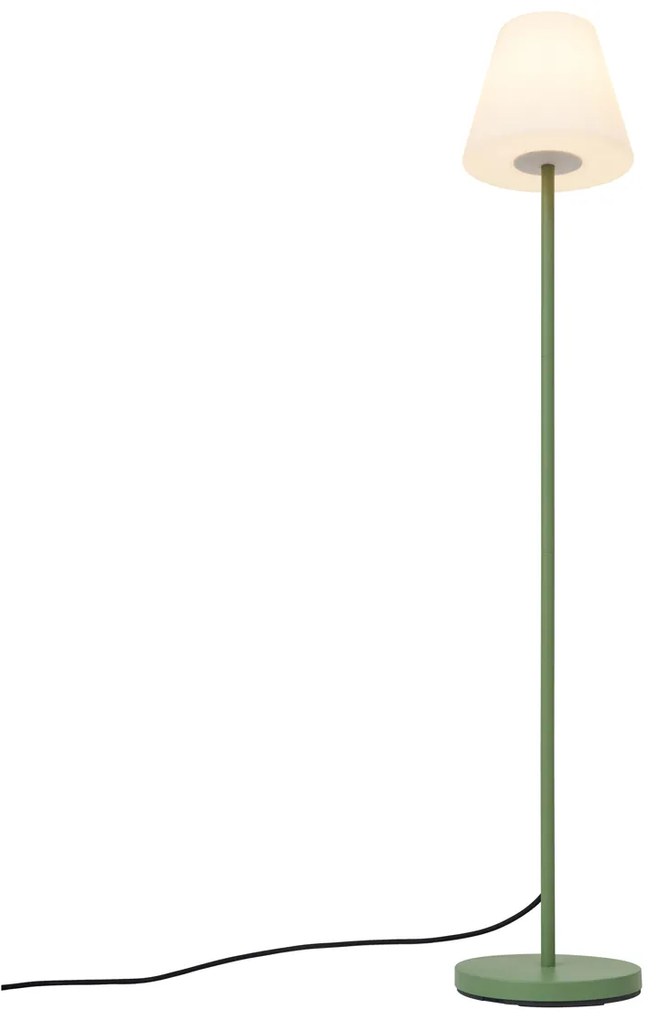 Candeeiro de pé para exterior verde com abajur branco IP65 - Virginia Moderno