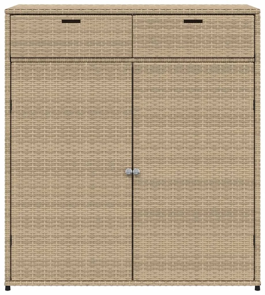 Armário de arrumação para jardim 105x55x113 cm vime PE bege